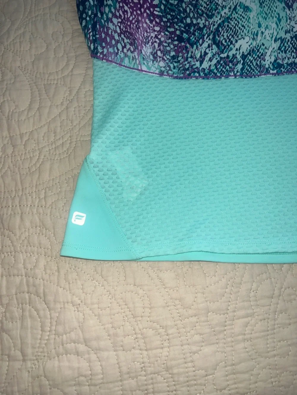 Fabletics Mint Racerback Tank with Patterned Insets - Picture 6 of 6